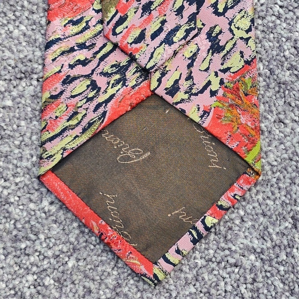 Vintage Brioni rare gold chain tag Impressionist Landscape men's Silk tie Italy - Picture 2 of 6